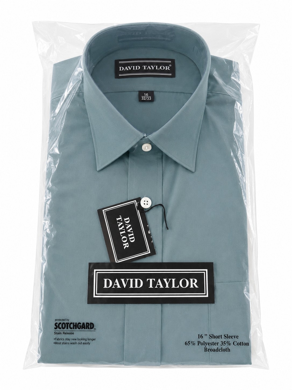 David Taylor Men's Short-Sleeve Dress Shirt - Dusty Teal